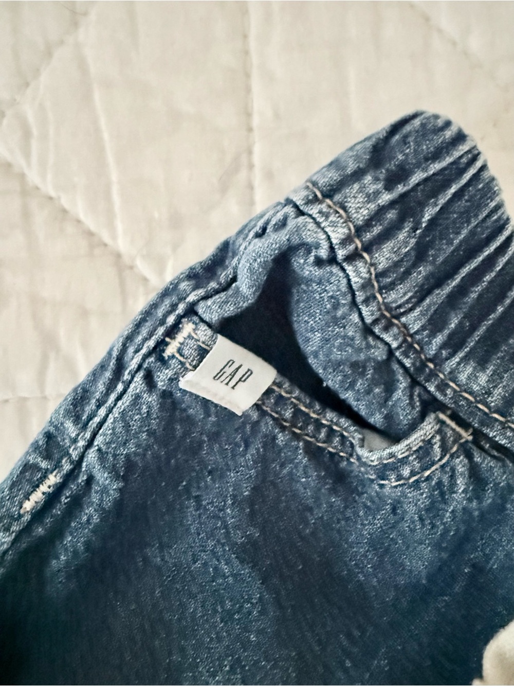 3T GAP Blue Denim Drawstring Kids Shorts - Picture 2 of 4